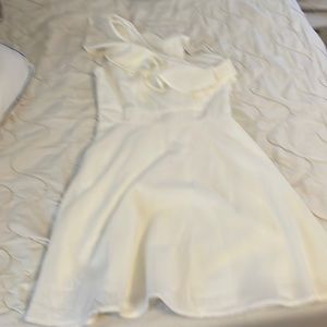 Francesca’s White one shoulder dress